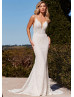 Spaghetti Straps Ivory Full Lace Bohemian Wedding Dress